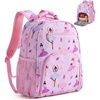 image:imagemommore 2in1 Kids Backpack for Boys Girls 48 with Insulated Lunch Pocket  Kindergarten Elementary School Bookbag Insulated Compartment Travel Daycare Waterresistant Adjustable StrapsBallet Pink