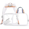 image:imagemommore Clear Backpack Durable Clear Bookbags Transparent Backpack for School Work Security  DurableRainbow