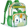image:imagemommore Clear Backpack Heavy Duty PVC Transparent Bookbag for School  15H Large SeeThrough Plastic Bag for Boys amp Girls 48 WaterResistant Adjustable Padded Straps Kindergarten TravelPinkunicorn