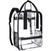 image:imagemommore Clear Backpack Heavy Duty Transparent backpacks with Widened Handle Thick PVC SeeThrough Bookbags for School WorkBlack