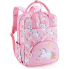 image:imagemommore Kids Backpack Boys Durable Large Toddler Bookbag with Double Handles Water Resistant Dinosaur Backpack with Chest Strap for Preschool Kindergarten TravelPinkunicorn