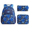 image:imagemommore Kids Backpack Set Kindergarten School Bookbag for Boys Girls 48  Preschool Elementary Primary Backpack with Padded Straps 2 PCS with Lunch Box 15L Large Capacity Travel DaypackNavy Monster Truck