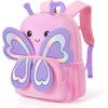 image:imagemommore Kids Backpack for Boys and Girls Toddler Kindergarten Bookbag  Preschool Backpack for Travel amp Daycare Lightweight Waterresistant Adjustable Straps amp Chest BucklePurple Butterfly