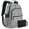 image:imagemommore Mesh Backpack with Reinforced Padded Straps Heavy Duty Mesh Bookbag with Pencil Bag See Through Backpack Grey
