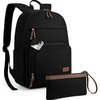 image:imagemommore School Backpack for Boys Girls 68 Years Old Lightweight Kids Bookbags Casual Daypack with Luggage Strap Black