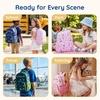 image:imagemommore 2in1 Kids Backpack for Boys Girls 48 with Insulated Lunch Pocket  Kindergarten Elementary School Bookbag Insulated Compartment Travel Daycare Waterresistant Adjustable StrapsFloral Bow Pink