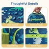image:imagemommore 2in1 Kids Backpack for Boys Girls 48 with Insulated Lunch Pocket  Kindergarten Elementary School Bookbag Insulated Compartment Travel Daycare Waterresistant Adjustable StrapsShark Blue
