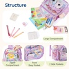 image:imagemommore Clear Backpack Heavy Duty PVC Transparent Bookbag for School  15H Large SeeThrough Plastic Bag for Boys amp Girls 48 WaterResistant Adjustable Padded Straps Kindergarten TravelPurplecat