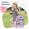 image:imagemommore Clear Backpack Heavy Duty PVC Transparent Bookbag for School  15H Large SeeThrough Plastic Bag for Boys amp Girls 48 WaterResistant Adjustable Padded Straps Kindergarten TravelPurplecat