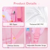 image:imagemommore Clear Backpack Heavy Duty PVC Transparent Bookbag for School  15H Large SeeThrough Plastic Bag for Boys amp Girls 48 WaterResistant Adjustable Padded Straps Kindergarten TravelPink