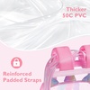 image:imagemommore Clear Backpack Heavy Duty PVC Transparent Bookbag for School  15H Large SeeThrough Plastic Bag for Boys amp Girls 48 WaterResistant Adjustable Padded Straps Kindergarten TravelButterflypurple