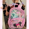 image:imagemommore Clear Backpack Heavy Duty PVC Transparent Bookbag for School  15H Large SeeThrough Plastic Bag for Boys amp Girls 48 WaterResistant Adjustable Padded Straps Kindergarten TravelPink