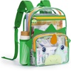 image:imagemommore Clear Backpack Heavy Duty PVC Transparent Bookbag for School  15H Large SeeThrough Plastic Bag for Boys amp Girls 48 WaterResistant Adjustable Padded Straps Kindergarten TravelRocketblue