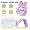 image:imagemommore Clear Backpack Heavy Duty PVC Transparent Bookbag for School  15H Large SeeThrough Plastic Bag for Boys amp Girls 48 WaterResistant Adjustable Padded Straps Kindergarten TravelPurplecat
