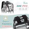 image:imagemommore Clear Backpack Heavy Duty Transparent Bookbag for School  05mm Thick PVC Padded Straps Fits 15 Laptop Large Capacity SeeThrough Kids Backpack for Ages 7 Boys GirlsBlack
