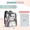 image:imagemommore Clear Backpack Heavy Duty Transparent Bookbag for School  05mm Thick PVC Padded Straps Fits 15 Laptop Large Capacity SeeThrough Kids Backpack for Ages 7 Boys GirlsBlack