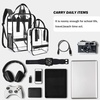 image:imagemommore Clear Backpack Heavy Duty Transparent backpacks with Widened Handle Thick PVC SeeThrough Bookbags for School WorkBlack