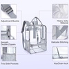 image:imagemommore Clear Backpack Heavy Duty Transparent backpacks with Widened Handle Thick PVC SeeThrough Bookbags for School WorkGray
