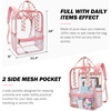 image:imagemommore Clear Backpack Heavy Duty Transparent backpacks with Widened Handle Thick PVC SeeThrough Bookbags for School WorkPink Plaid