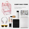 image:imagemommore Clear Backpack Heavy Duty Transparent backpacks with Widened Handle Thick PVC SeeThrough Bookbags for School WorkPink Plaid