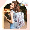 image:imagemommore Clear Backpack for School 17 Heavy Duty Transparent Bookbag  05mm Thick PVC Padded Straps Fits 15 Laptop SeeThrough Backpack for Age 10 Boys Girls Adults College Work TravelBlue