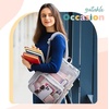 image:imagemommore Clear Backpack for School 17 Heavy Duty Transparent Bookbag  05mm Thick PVC Padded Straps Fits 15 Laptop SeeThrough Backpack for Age 10 Boys Girls Adults College Work TravelGrey