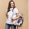 image:imagemommore Clear Backpack for School 17 Heavy Duty Transparent Bookbag  05mm Thick PVC Padded Straps Fits 15 Laptop SeeThrough Backpack for Age 10 Boys Girls Adults College Work TravelKhaki