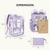 image:imagemommore Clear Backpack for School 17 Heavy Duty Transparent Bookbag  05mm Thick PVC Padded Straps Fits 15 Laptop SeeThrough Backpack for Age 10 Boys Girls Adults College Work TravelPurple