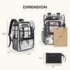 image:imagemommore Clear Backpack for School 17 Heavy Duty Transparent Bookbag  05mm Thick PVC Padded Straps Fits 15 Laptop SeeThrough Backpack for Age 10 Boys Girls Adults College Work TravelBlack