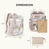 image:imagemommore Clear Backpack for School 17 Heavy Duty Transparent Bookbag  05mm Thick PVC Padded Straps Fits 15 Laptop SeeThrough Backpack for Age 10 Boys Girls Adults College Work TravelKhaki