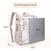 image:imagemommore Clear Backpack for School 17 Heavy Duty Transparent Bookbag  05mm Thick PVC Padded Straps Fits 15 Laptop SeeThrough Backpack for Age 10 Boys Girls Adults College Work TravelKhaki