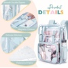image:imagemommore Clear Backpack for School 17 Heavy Duty Transparent Bookbag  05mm Thick PVC Padded Straps Fits 15 Laptop SeeThrough Backpack for Age 10 Boys Girls Adults College Work TravelBlue