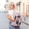 image:imagemommore Clear Backpack for School 17 Heavy Duty Transparent Bookbag  05mm Thick PVC Padded Straps Fits 15 Laptop SeeThrough Backpack for Age 10 Boys Girls Adults College Work TravelPink