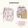image:imagemommore Clear Backpack for School 17 Heavy Duty Transparent Bookbag  05mm Thick PVC Padded Straps Fits 15 Laptop SeeThrough Backpack for Age 10 Boys Girls Adults College Work TravelPink