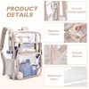 image:imagemommore Clear Backpack for School 17 Heavy Duty Transparent Bookbag  05mm Thick PVC Padded Straps Fits 15 Laptop SeeThrough Backpack for Age 10 Boys Girls Adults College Work TravelKhaki