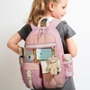 image:imagemommore Girls Backpack for School Kawaii Kids Backpack Lightweight Bookbag for Teen Girls with Bear Pendant Travel Outdoors PinkPurple