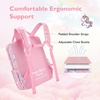 image:imagemommore Kids Backpack Boys Durable Large Toddler Bookbag with Double Handles Water Resistant Dinosaur Backpack with Chest Strap for Preschool Kindergarten TravelPinkunicorn