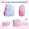 image:imagemommore Kids Backpack Set Kindergarten School Bookbag for Boys Girls 48  Preschool Elementary Backpack 3 PCS with Lunch Box amp Pencil Case 15L Fits Folders Lightweight Travel DaypackButterfly
