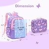 image:imagemommore Kids Backpack Set Kindergarten School Bookbag for Boys Girls 48  Preschool Elementary Backpack 3 PCS with Lunch Box amp Pencil Case 15L Fits Folders Lightweight Travel DaypackPurple Butterfly
