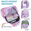 image:imagemommore Kids Backpack Set Kindergarten School Bookbag for Boys Girls 48  Preschool Elementary Backpack 3 PCS with Lunch Box amp Pencil Case 15L Fits Folders Lightweight Travel DaypackPurple Flower