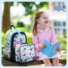 image:imagemommore Kids Backpack Set Kindergarten School Bookbag for Boys Girls 48  Preschool Elementary Primary Backpack with Padded Straps 2 PCS with Lunch Box 15L Large Capacity Travel DaypackBlue Dinosaur