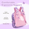 image:imagemommore Kids Backpack Set Kindergarten School Bookbag for Boys Girls 48  Preschool Elementary Primary Backpack with Padded Straps 2 PCS with Lunch Box 15L Large Capacity Travel DaypackPurple Butterfly