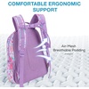 image:imagemommore Kids Backpack Set Kindergarten School Bookbag for Boys Girls 48  Preschool Elementary Primary Backpack with Padded Straps 2 PCS with Lunch Box 15L Large Capacity Travel DaypackPurple Flower