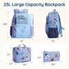 image:imagemommore Kids Backpack Set Kindergarten School Bookbag for Boys Girls 48  Preschool Elementary Primary Backpack with Padded Straps 2 PCS with Lunch Box 15L Large Capacity Travel DaypackBlue Football