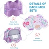 image:imagemommore Kids Backpack Set Kindergarten School Bookbag for Boys Girls 48  Preschool Elementary Primary Backpack with Padded Straps 2 PCS with Lunch Box 15L Large Capacity Travel DaypackPurple Flower