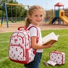 image:imagemommore Kids Backpack Set Kindergarten School Bookbag for Boys Girls 48  Preschool Elementary Primary Backpack with Padded Straps 2 PCS with Lunch Box 15L Large Capacity Travel DaypackAred Cherry