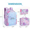 image:imagemommore Kids Backpack Set Kindergarten School Bookbag for Boys Girls 48  Preschool Elementary Primary Backpack with Padded Straps 2 PCS with Lunch Box 15L Large Capacity Travel DaypackPurple Flower