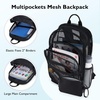 image:imagemommore Mesh Backpack with Reinforced Padded Straps Heavy Duty Mesh Bookbag with Pencil Bag See Through Backpack Black