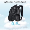 image:imagemommore Mesh Backpack with Reinforced Padded Straps Heavy Duty Mesh Bookbag with Pencil Bag See Through Backpack Black