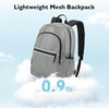 image:imagemommore Mesh Backpack with Reinforced Padded Straps Heavy Duty Mesh Bookbag with Pencil Bag See Through Backpack Grey